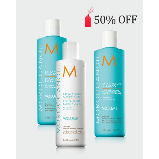 Moroccan Oil Bundle Offer 50% OFF second bottle of shampoo- Extra Volume Shampoo x 2 + Conditioner
