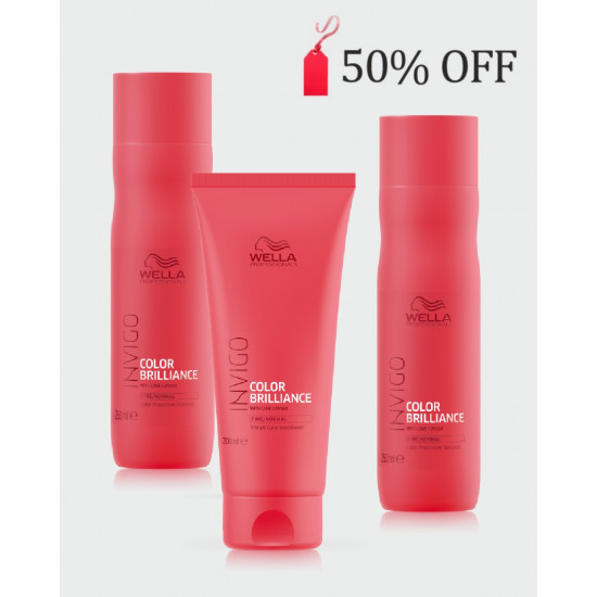 Wella Bundle Offer 50% OFF second bottle of shampoo- Professionals Invigo Colour Brilliance Fine Shampoo X 2 + Conditioner